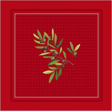 Provence print fabric tea towel (Nyons. red) - Click Image to Close